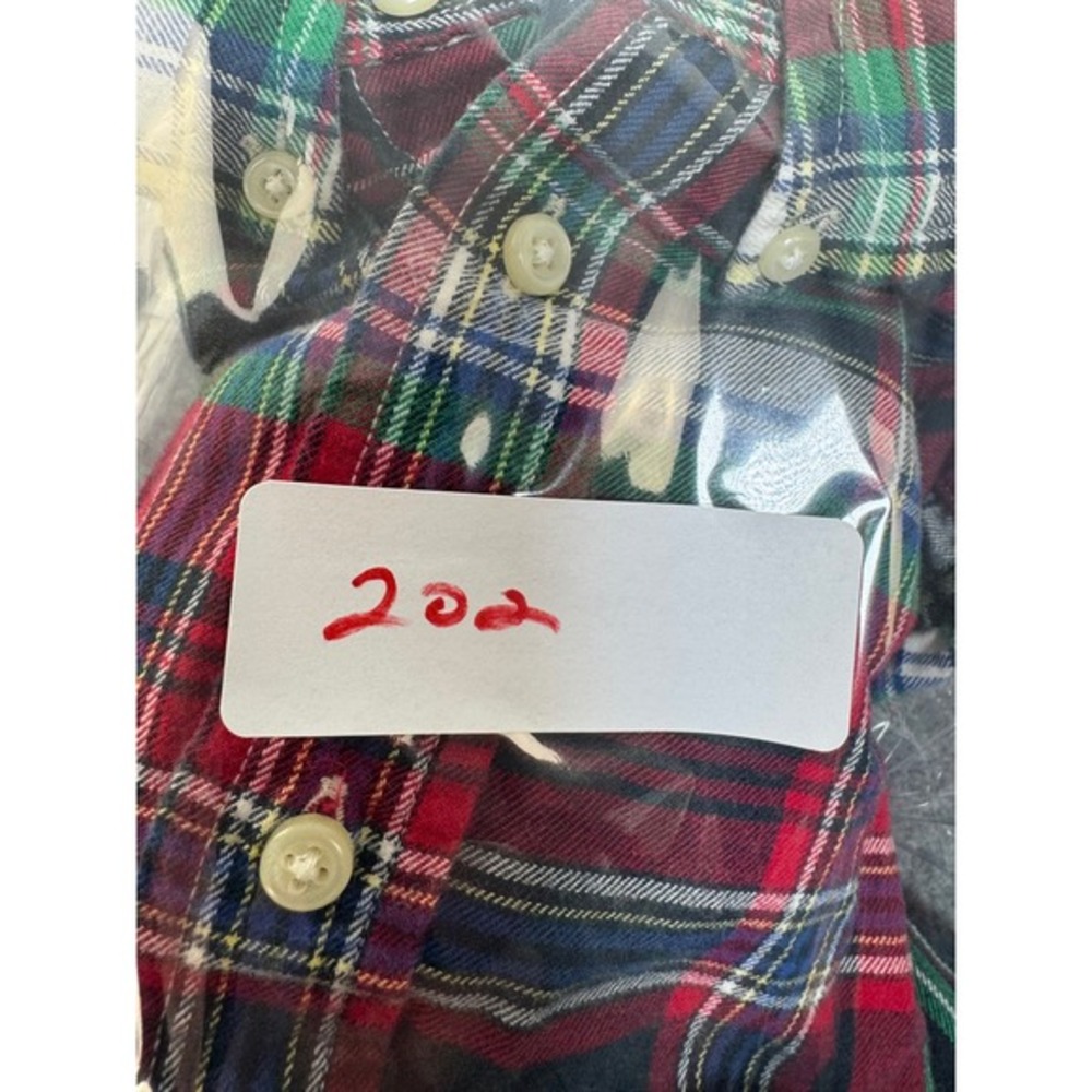 Ralph Lauren Boys Size 5 Plaid Flannel‎ Button Down Shirt Red Green Blue Cotton - Picture 6 of 6